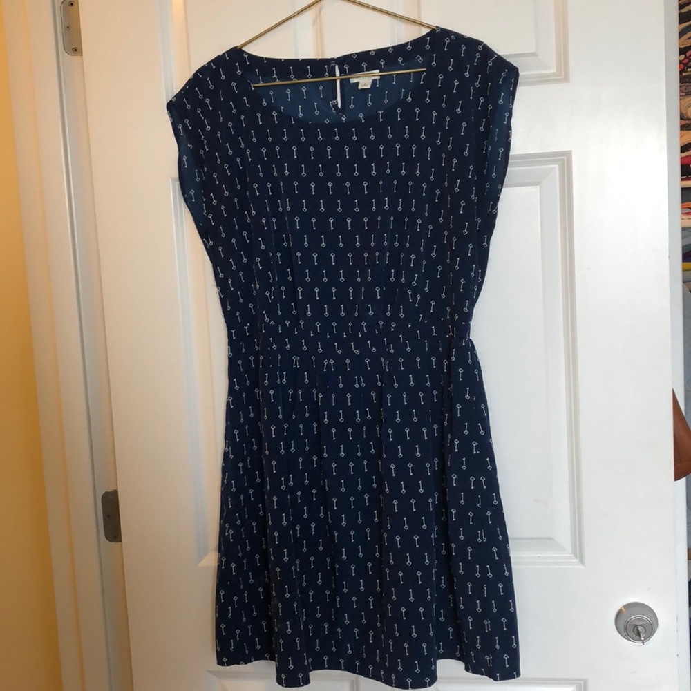 Old Navy Navy Blue Printed Dress